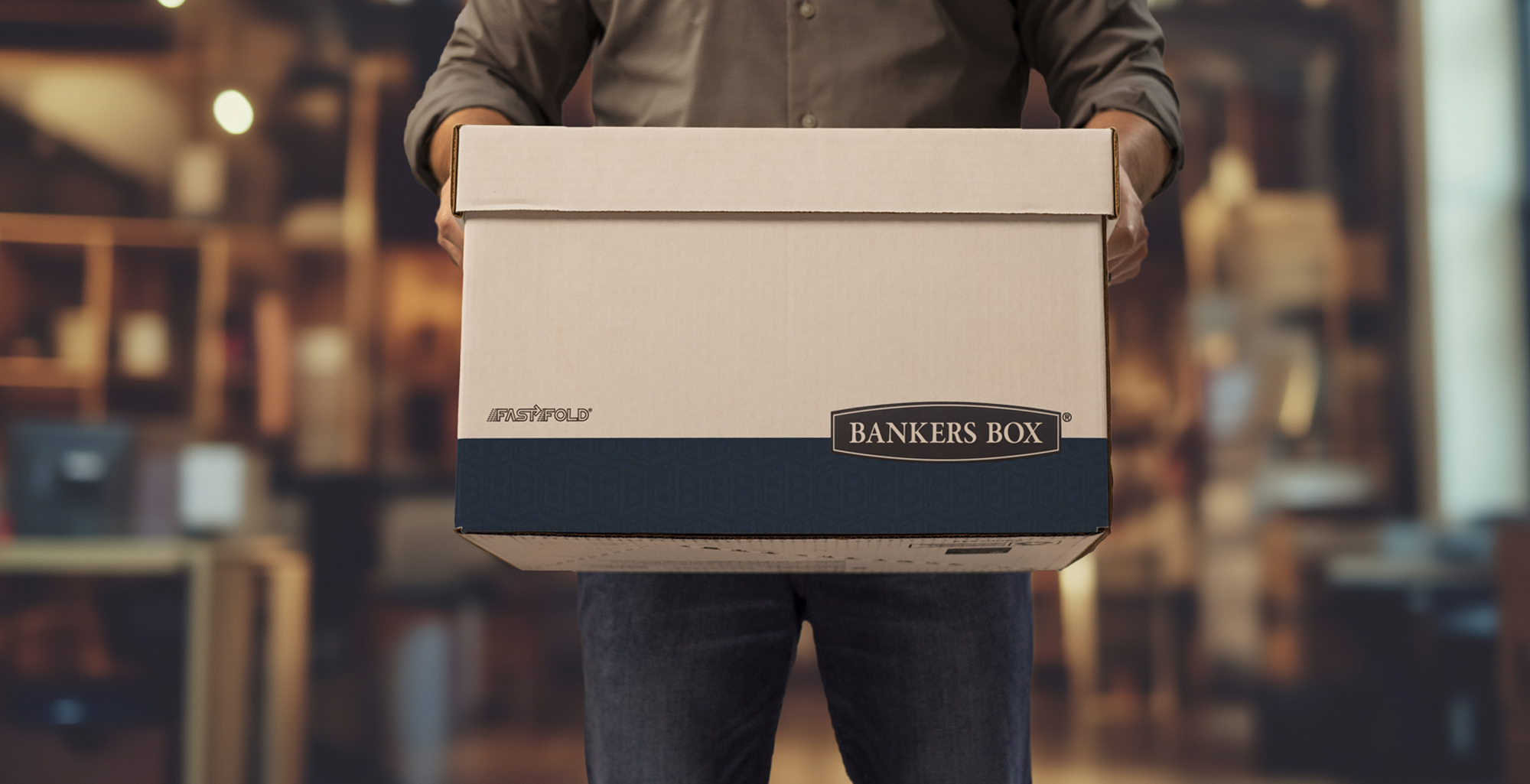 Man holding a Record Storage Box