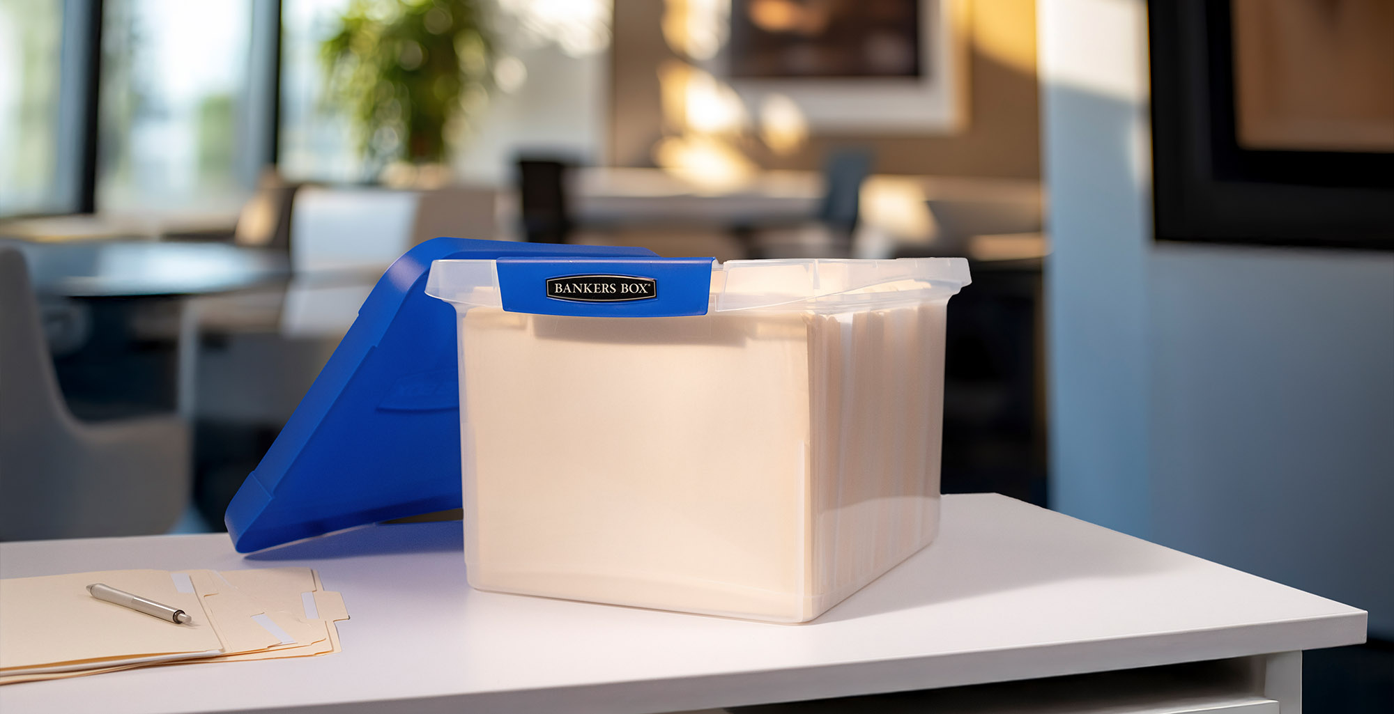 Plastic Storage Box Sitting on a Table