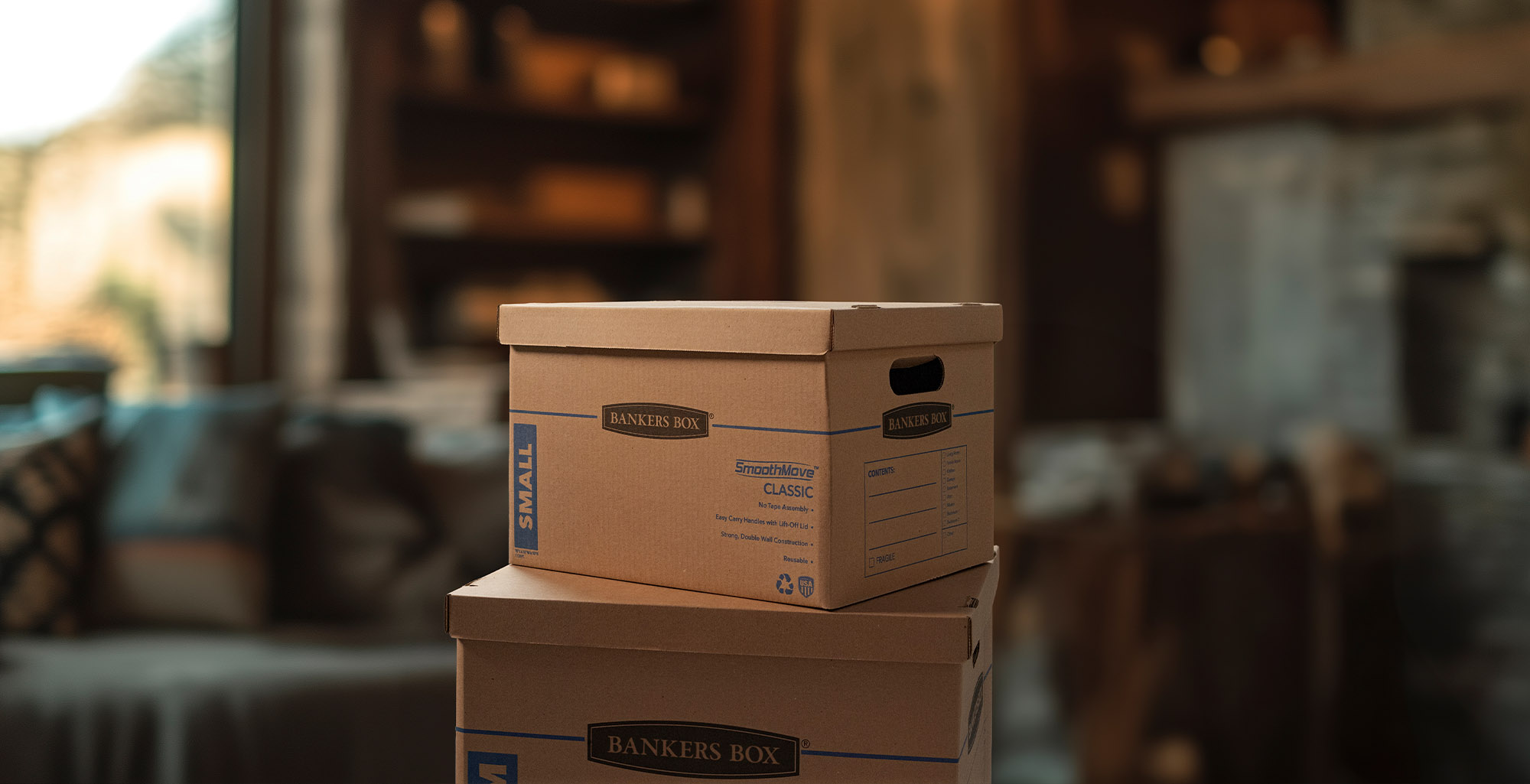 Woman unloading boxes in her kitchen