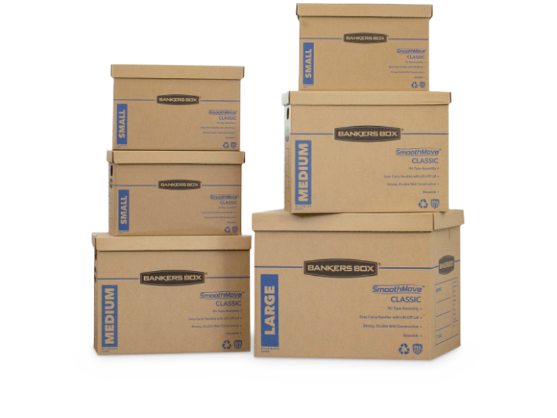 image of a moving boxes stacked up