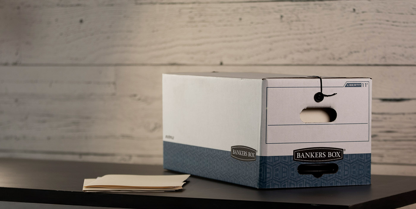 Photo of a Bankers Box with String & Button closure