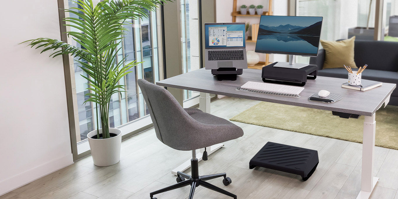 A woman working at a desk
