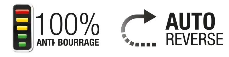 100% anti-bourrage | Auto Reverse