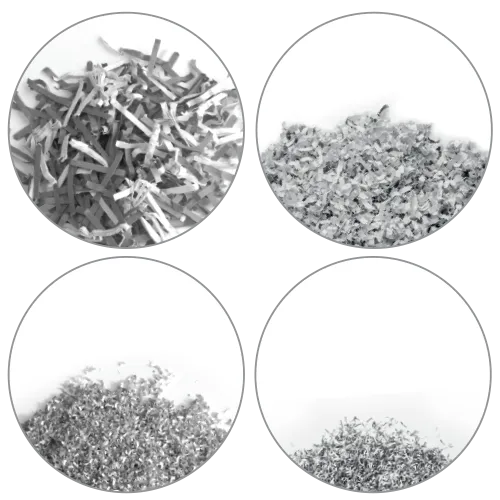 Shredder security levels