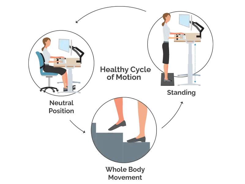 Healthy cycle of motion icons