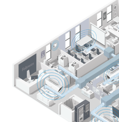 a drawing of an office space air ventilation plan