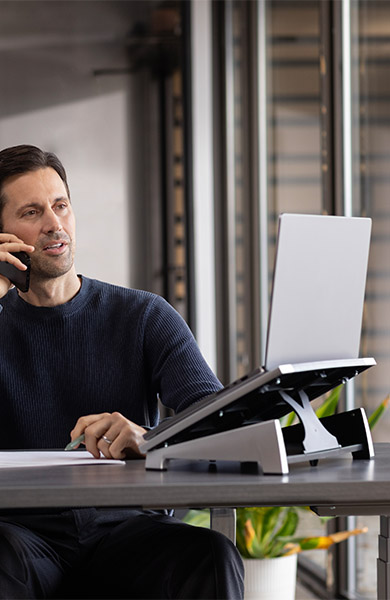 A woman working at a desk