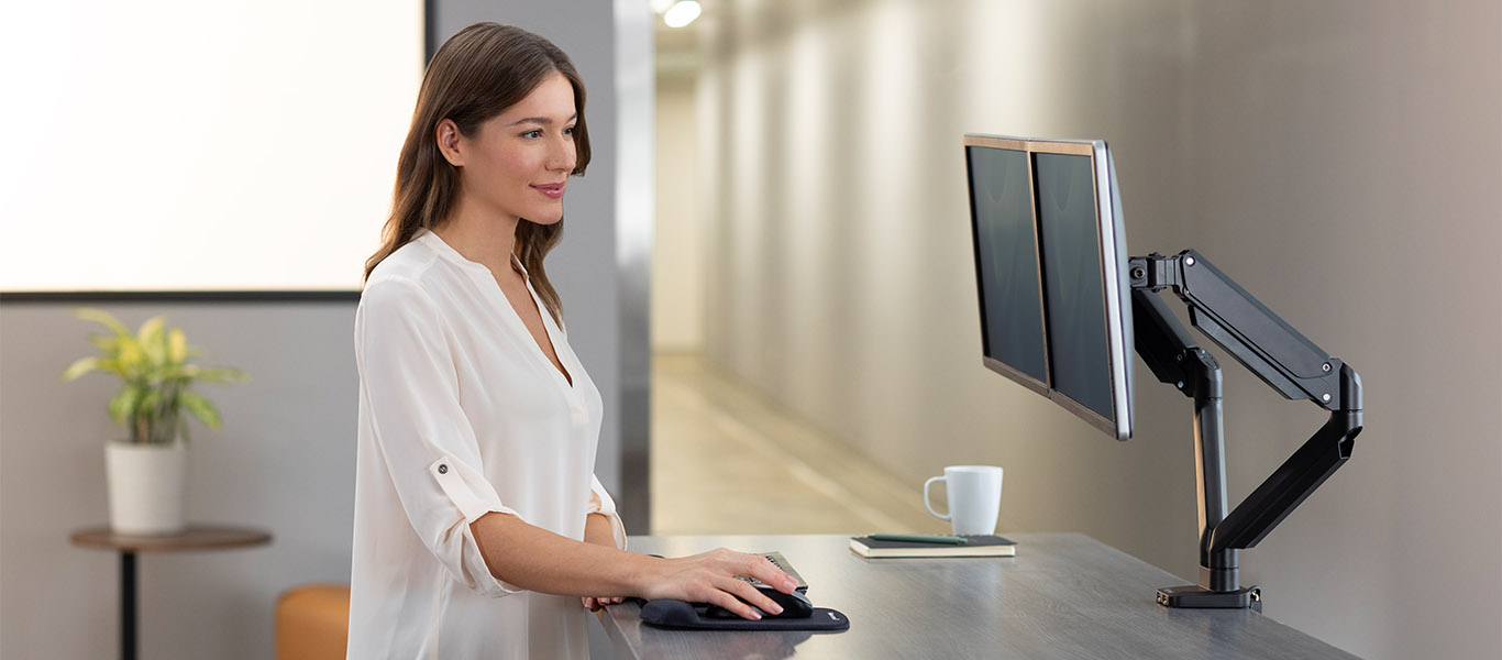 A woman working at a desk