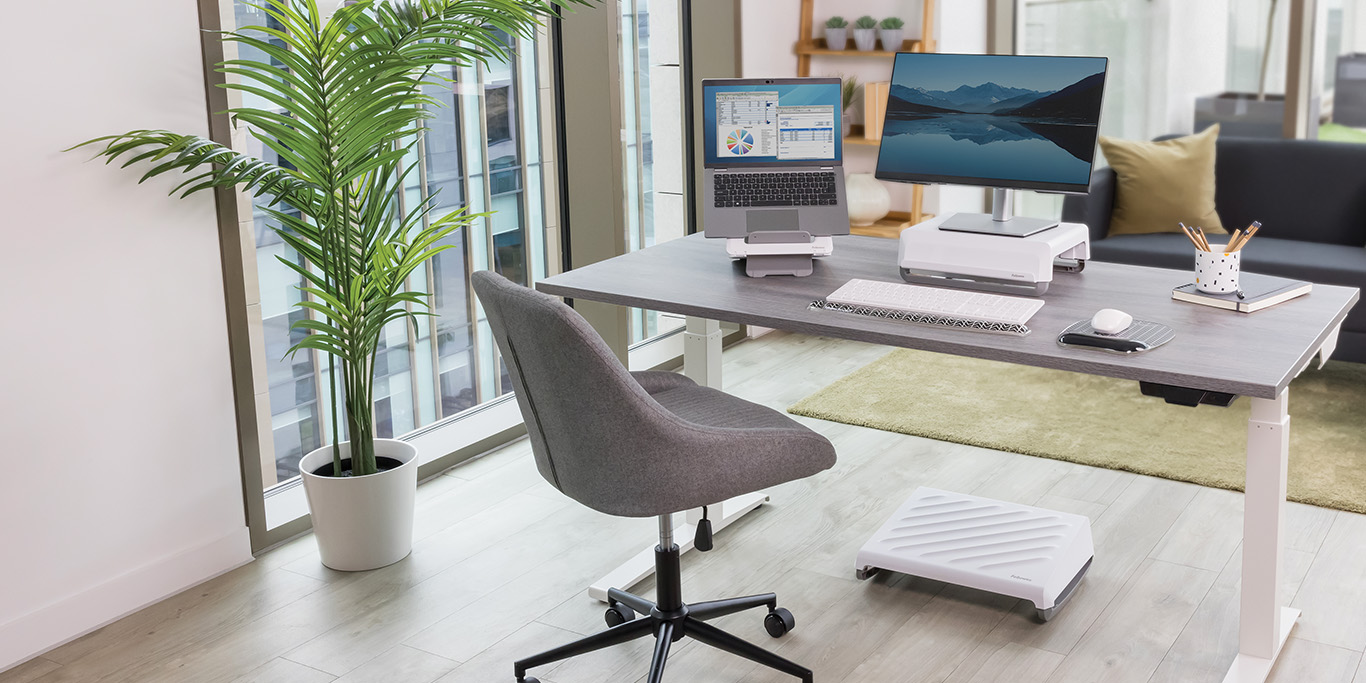 A woman working at a desk