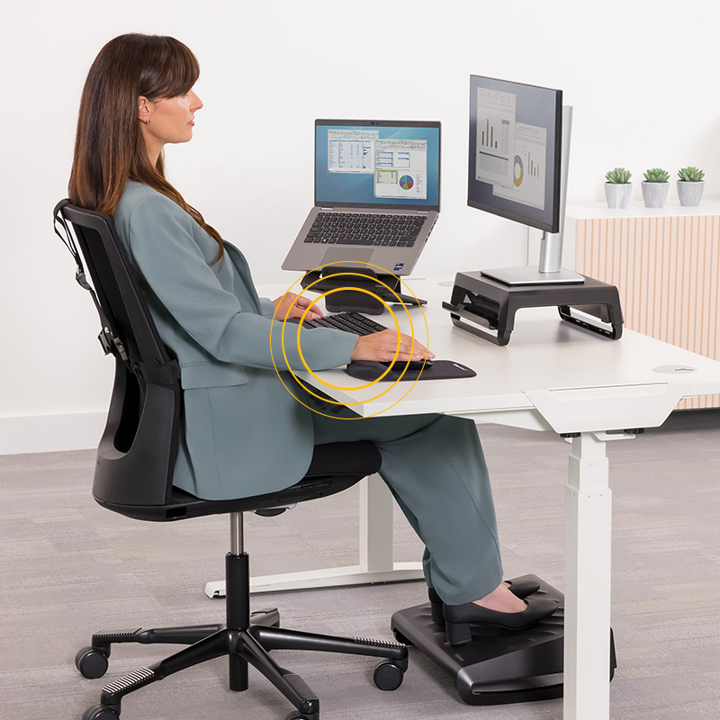 Wrists straight and upper arms relaxed