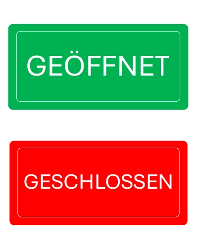 Offen/Geschlossen Schilder