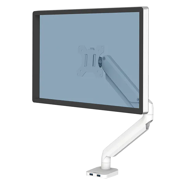 Image of a white Platinum Monitor Arm