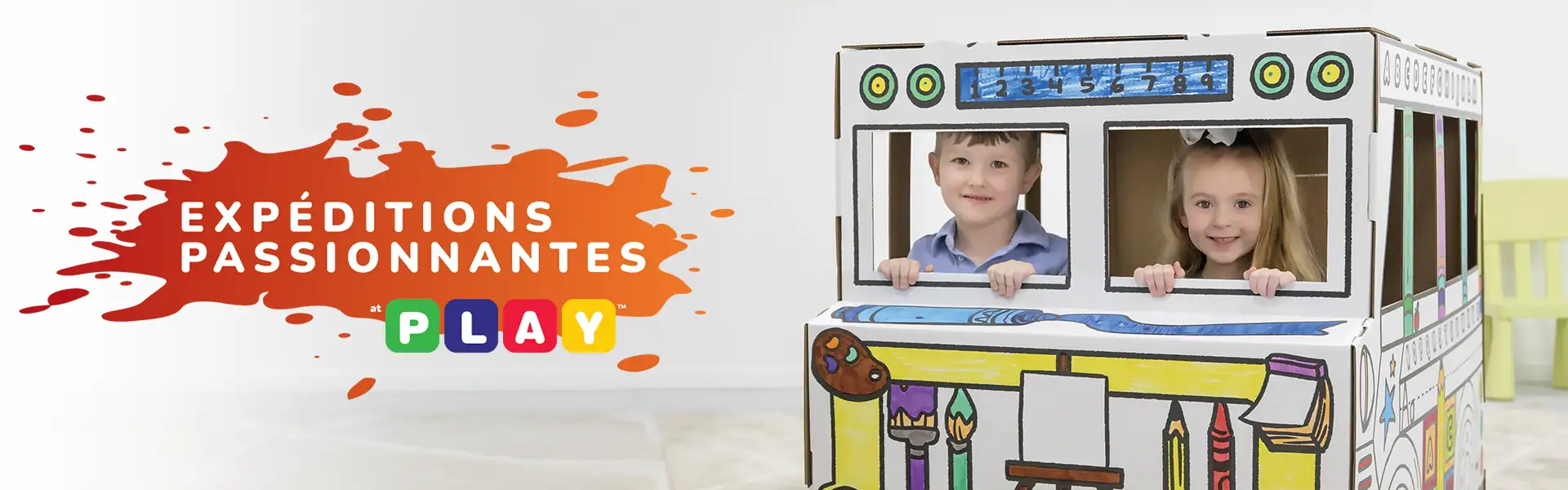Boy playing in playhouse