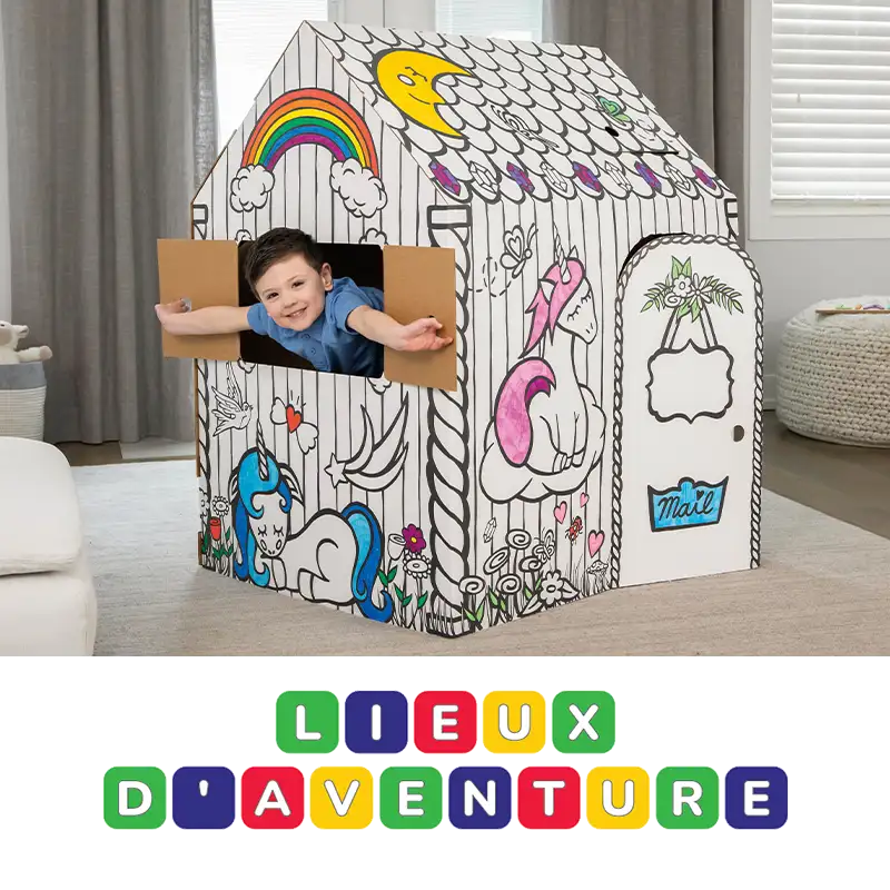 Boy in play house