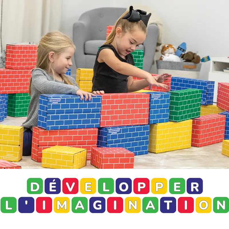 Boy and girl in Play Bus
