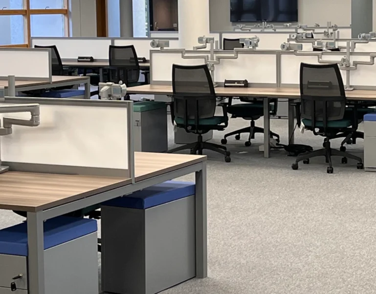 Office corridor with Maersk logo