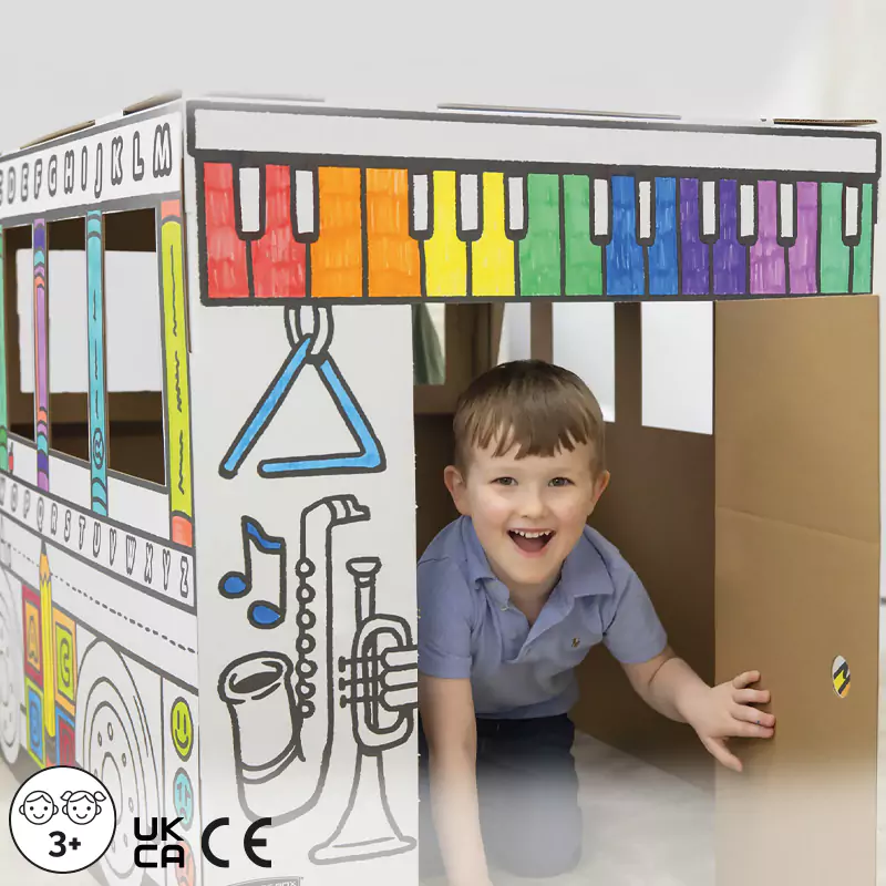 Children playing in Play Bus