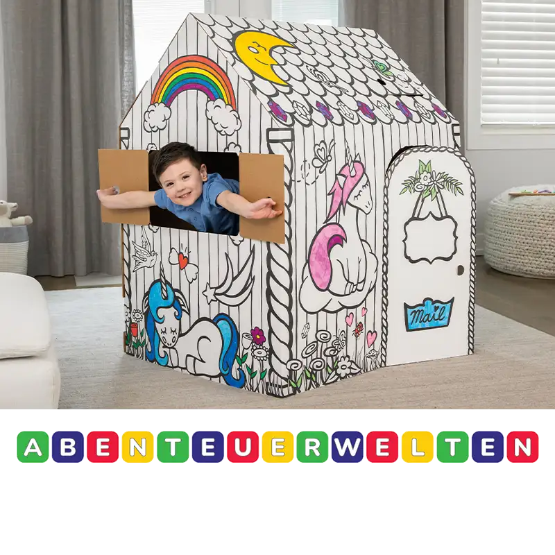 Boy in play house