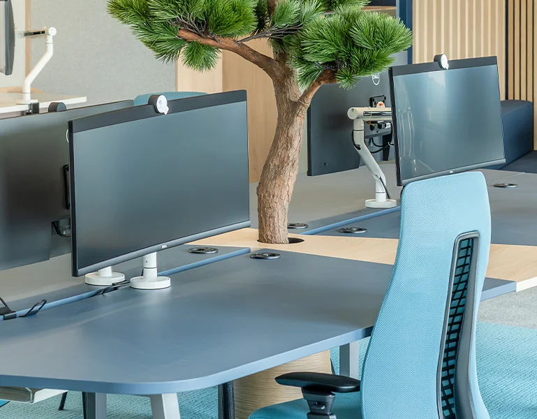 Office desk setting