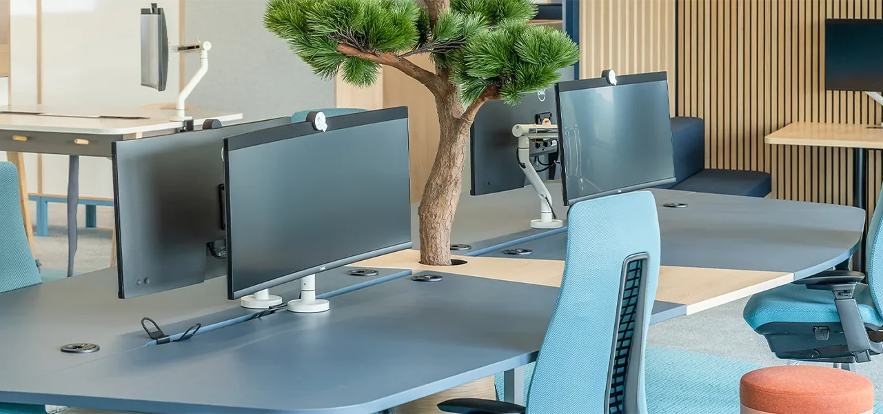 Office desk setting