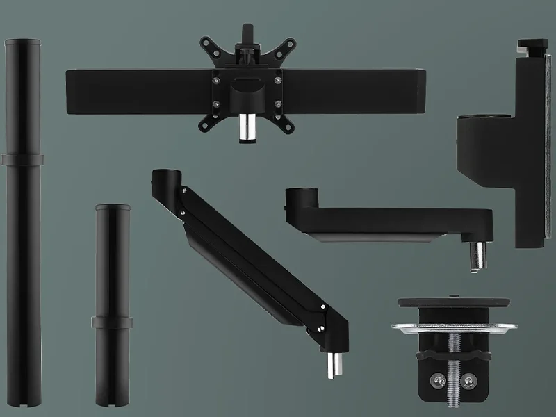 Brazo doble para monitor Galaxy con brazos estáticos y deslizador VESA