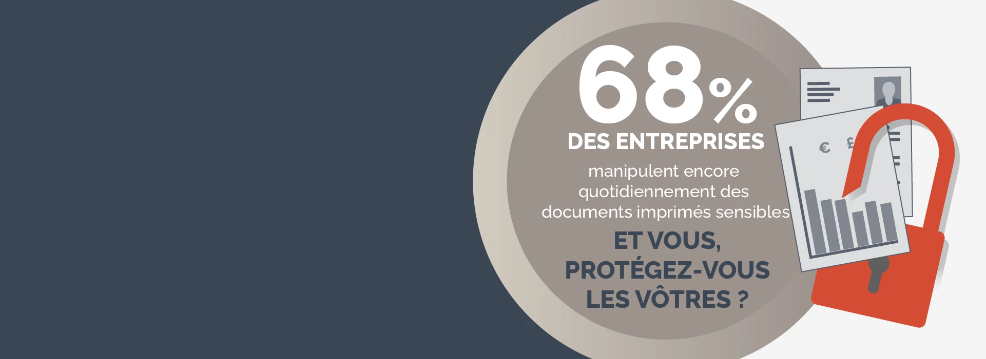 68 % des entreprises manipulent encore quotidiennement des documents imprimés sensibles. ET VOUS, PROTÉGEZ-VOUS LES VÔTRES ?
