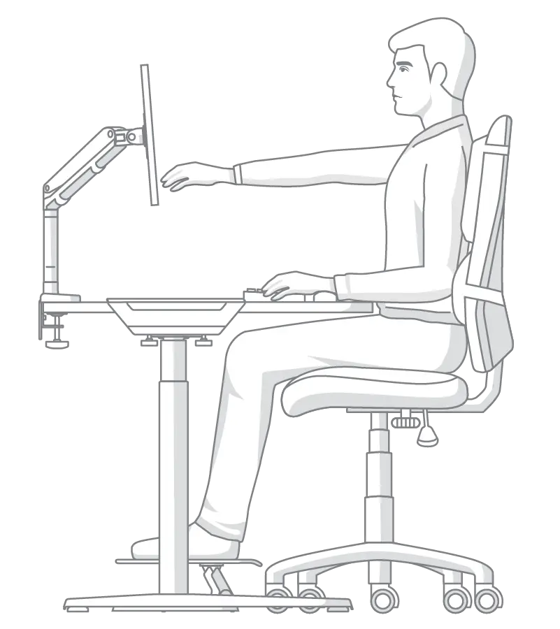 Man checking distance from screen