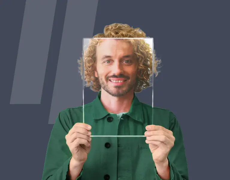 Man holding a laminating pouch