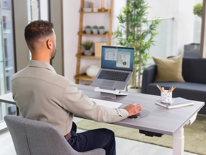 We spend on average 5.8 hours sat at our desk at work every day