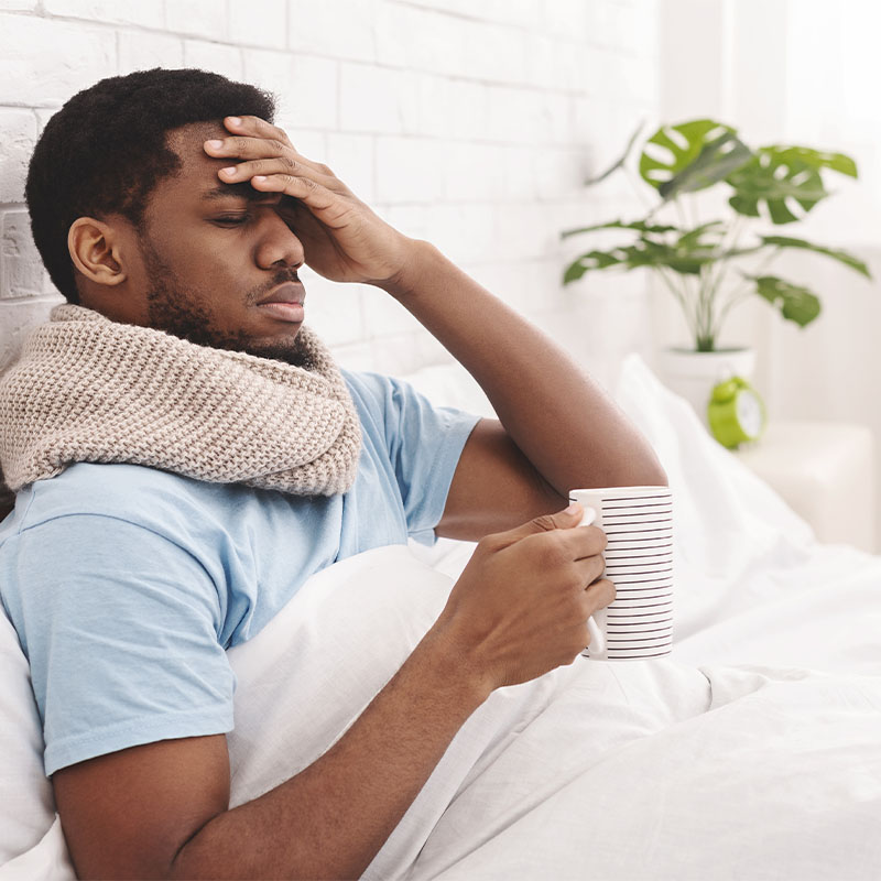 Man looking unwell
