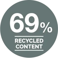 69 Percent Recycled Content Icon