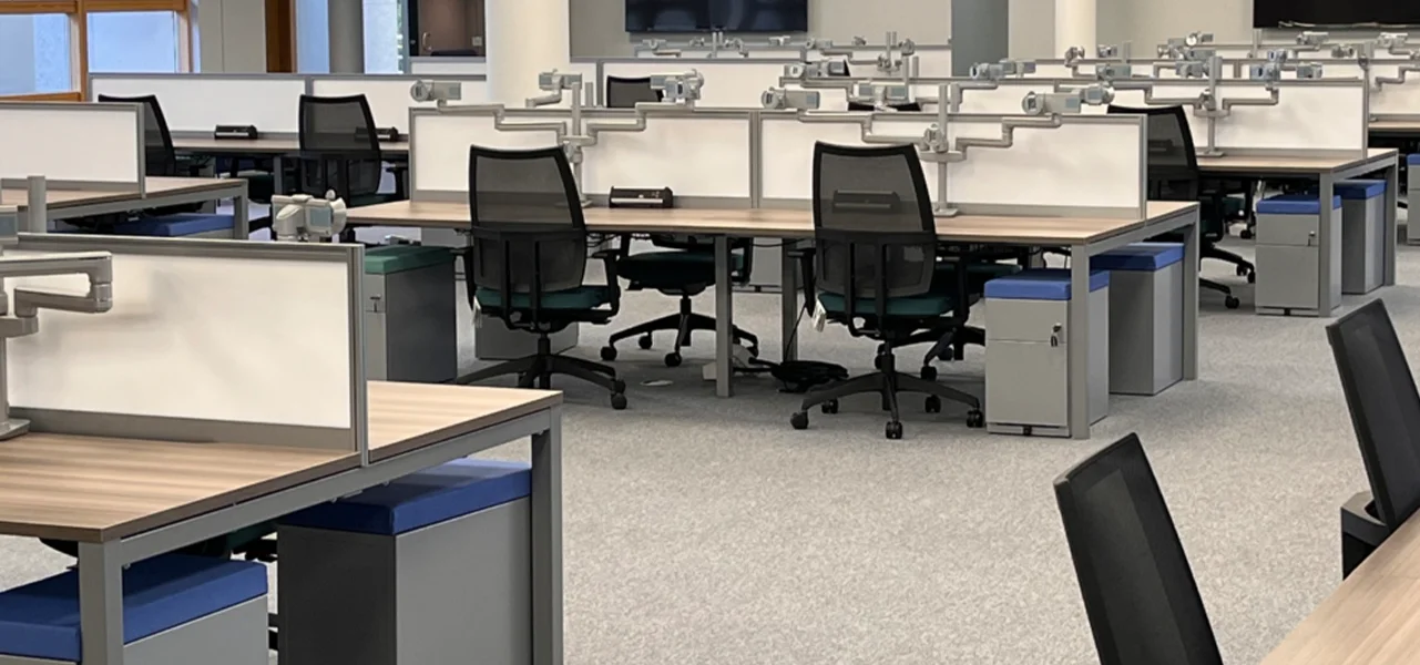 Office corridor with Maersk logo