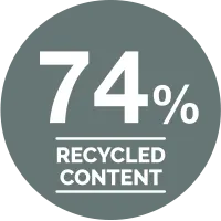 74 Percent Recycled Content Icon