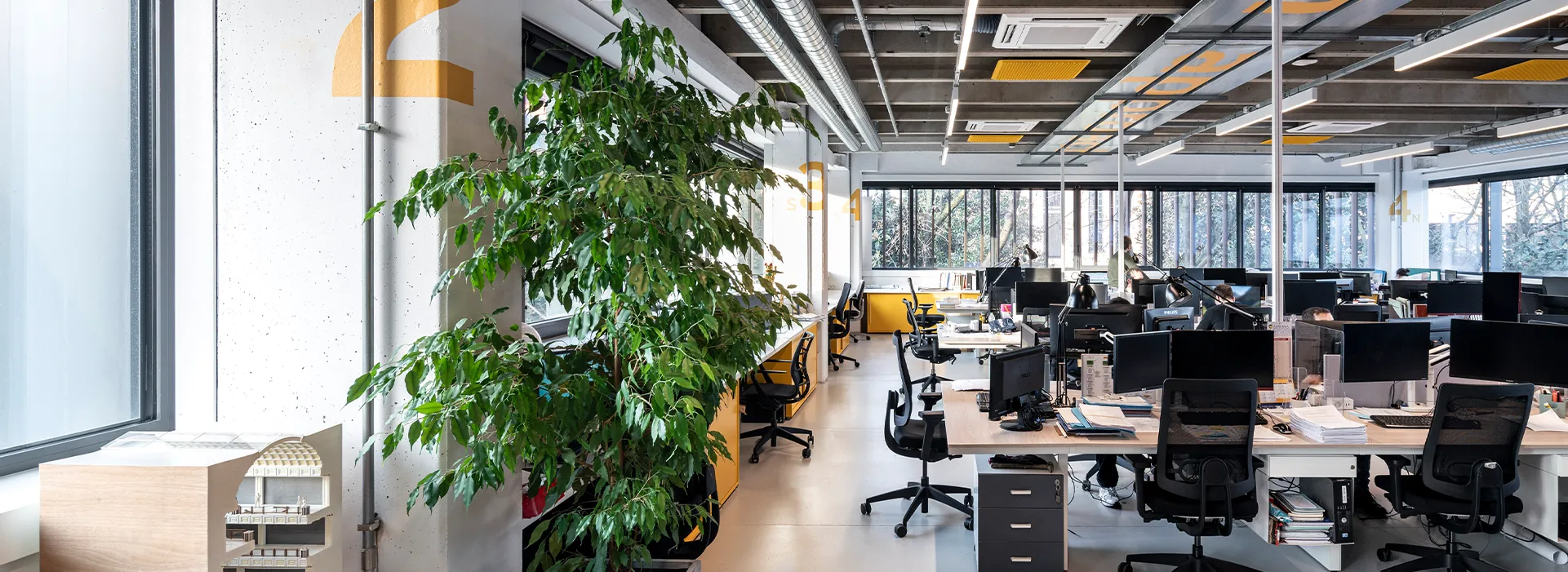 Office desk setting