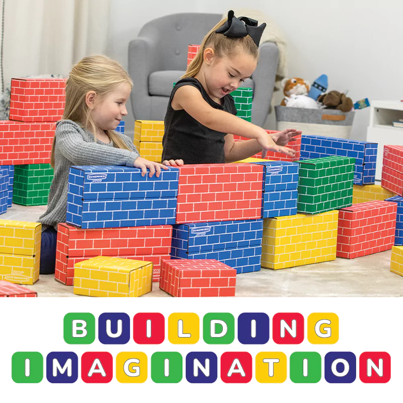 Girls playing with blocks