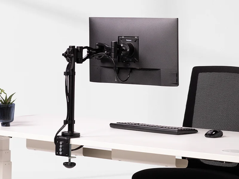 Single monitor arm on desk