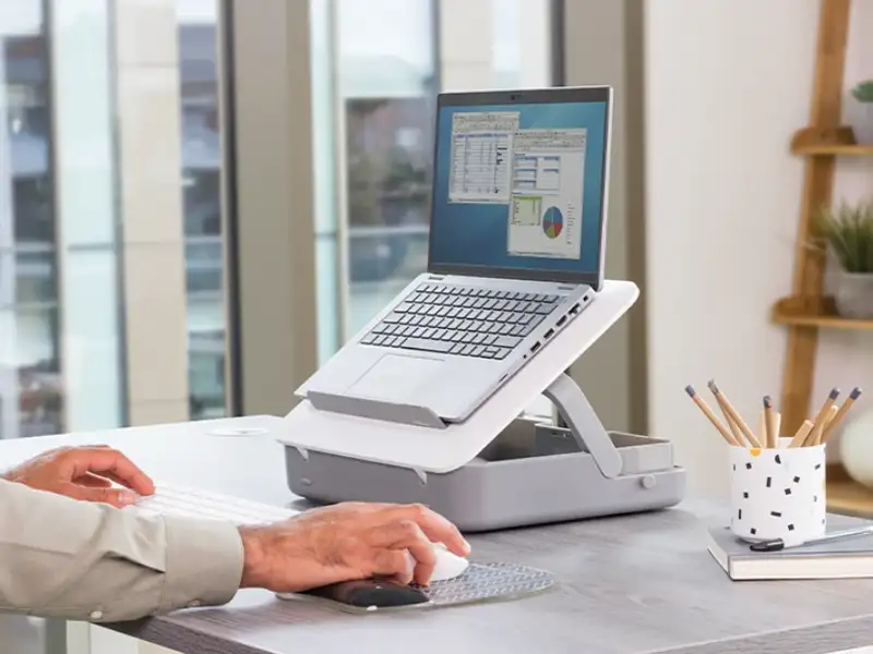 Monitor riser set up