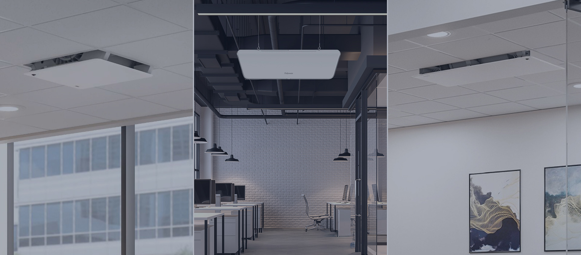 photo of three IAQP-Ready Array devices in offices