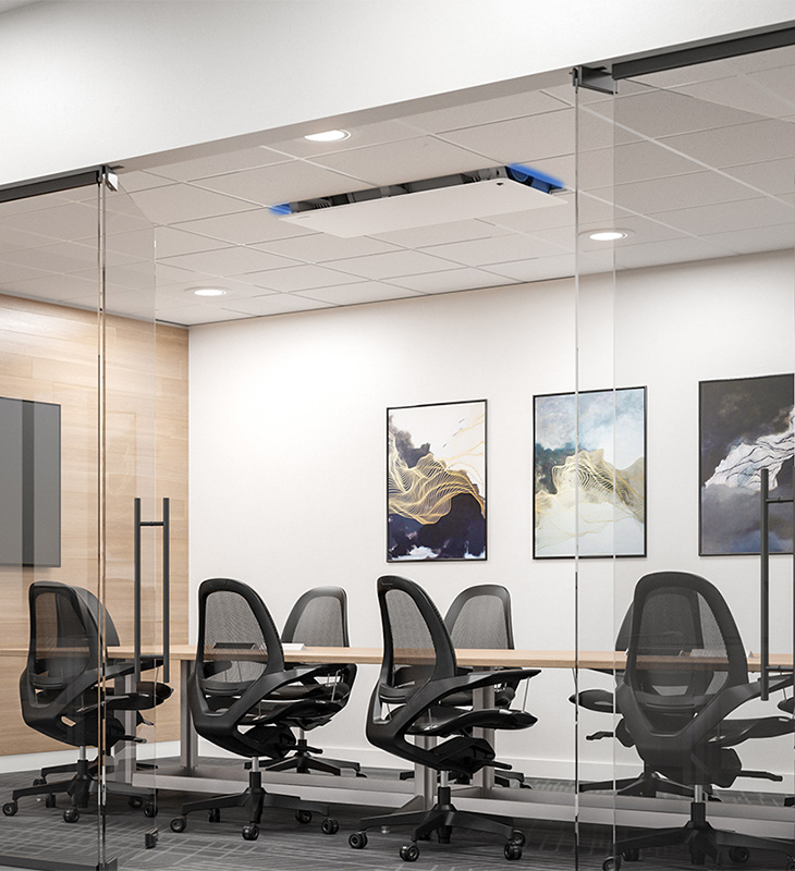 Image of the Array Recessed UV device in a conference room