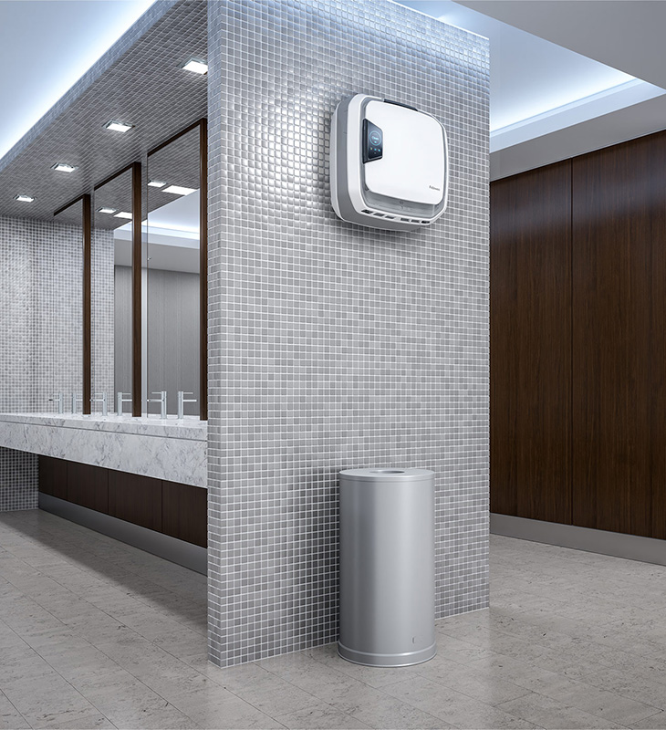 Image of the Array Wall Unit in a public bathroom