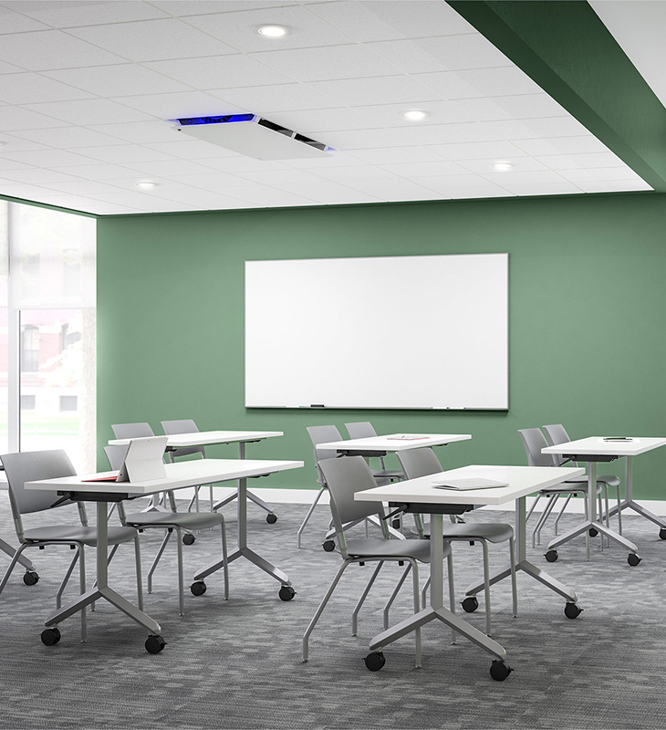 Image of the Array Recessed UV device in a classroom