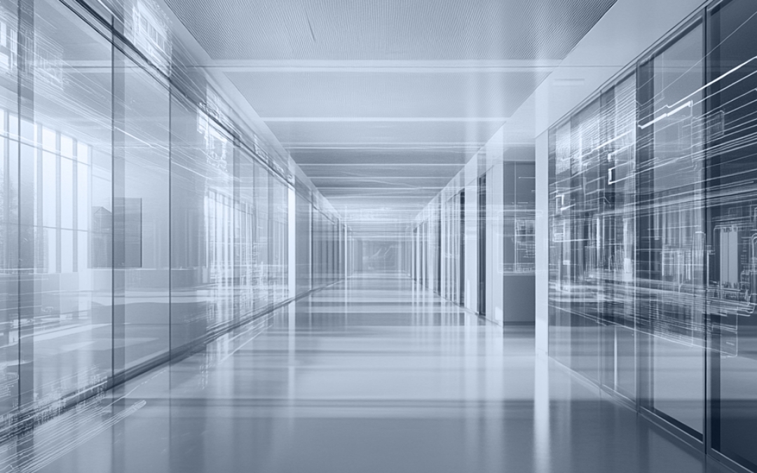 Image of an empty hallway in an office building