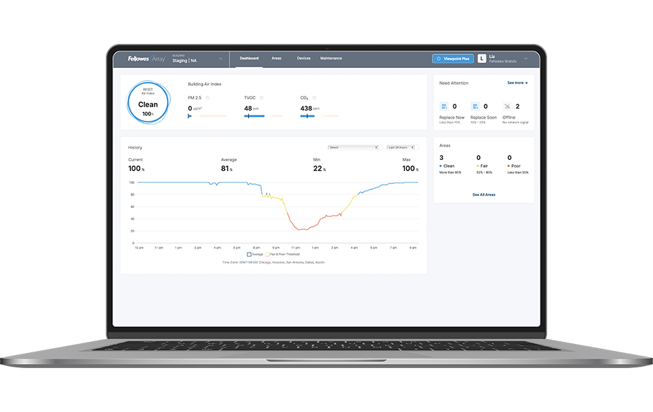 an Image of the Array Viewpoint Software on a Laptop