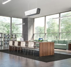 Image of the Array Ceiling hanging in an office space