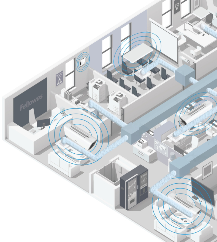 a drawing of an office space air ventilation plan