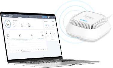photo of a laptop next to a Array ViewPoint Signal device