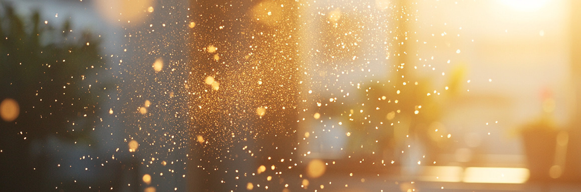 Image of particulates floating in the air in an office space