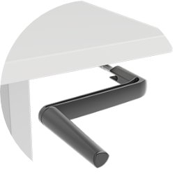 Image of the crank handle on a Crank height adjustible table