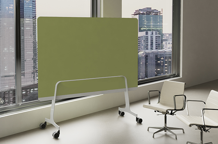 Image of a Markerboard with a mobile stand in an office
