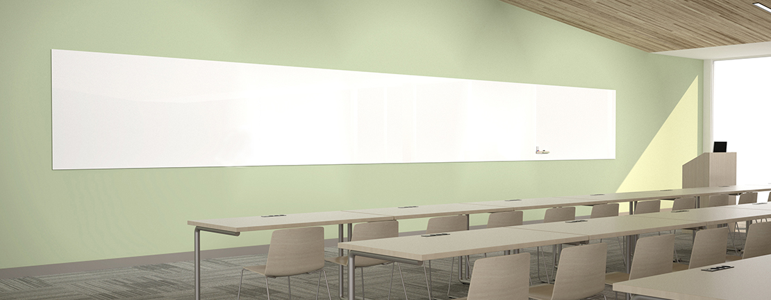 Image of a wall mounted markerboard in an office